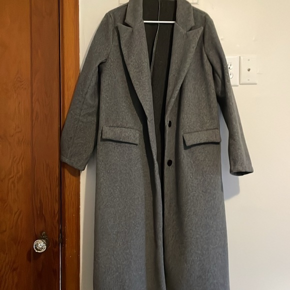 Women’s lapel polyester gray jacket Large - Picture 4 of 6